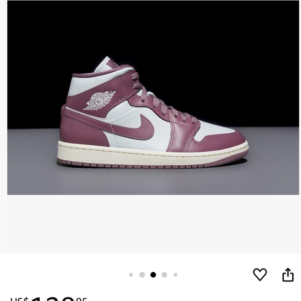 Nike Air Jordan Mid in Burgundy and White